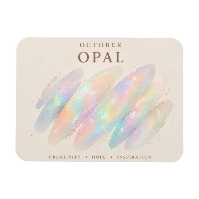 Oktober födelsesten Opal Konst Magnet (Horisontell)