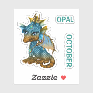 Oktober för Birthstone babydrake Opal Klistermärken