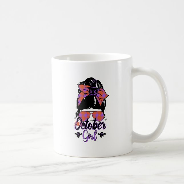 Oktober Girl - Spooky Messy Bun Vibes Kaffemugg (Höger)