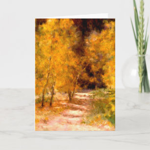 Oktober Golden Träd Artistic Blank Greeting Card Kort