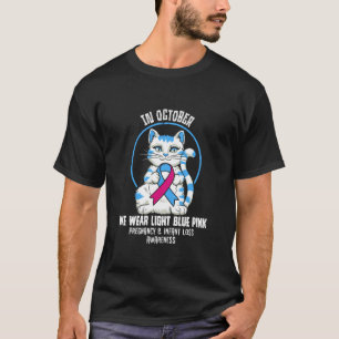 Oktober - Graviditet Barn Förlust Medvetenhet Katt T Shirt