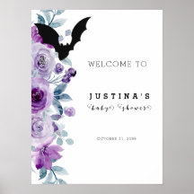 Oktober Halloween Baby Shower Poster skylt