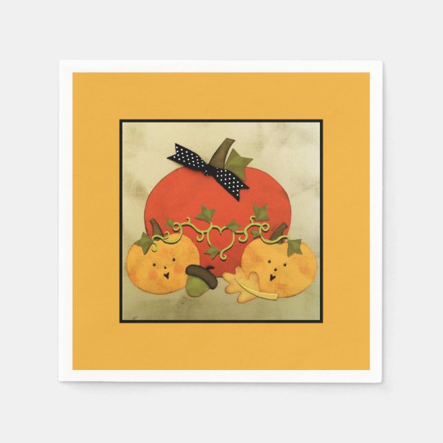 Oktober Halloween Bröllopsdusch Pappersservett (Framsidan)