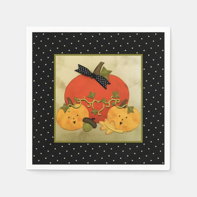Oktober Halloween Bröllopsdusch Pappersservett (Framsidan)