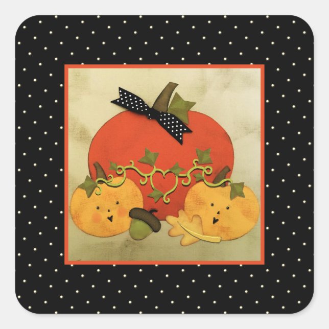 Oktober Halloween-Möhippa Fyrkantigt Klistermärke (Framsida)