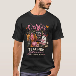 Oktober Lärare Stark | Bröstcancer Medvetenhet T Shirt