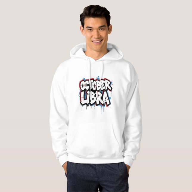 oktober Libra Graffiti Zodiac Hoodie (Hel framsida)