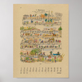 Oktober Lycklig Notes Calendar 2022 Poster