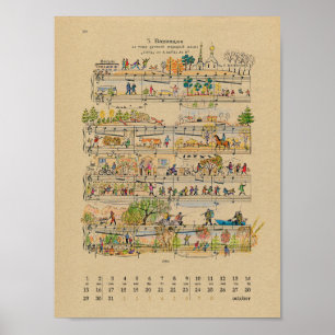 Oktober Lycklig Notes Calendar 2022 Poster