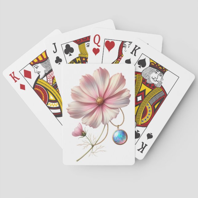 Oktober månads blomma och ädelsten  casinokort (Baksidan)