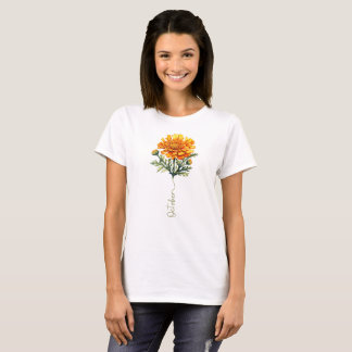 Oktober Marigold Birth Month Flower T Shirt
