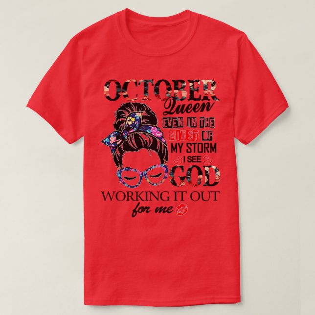 Oktober mitt i min storm ser jag Gud T Shirt (Design framsida)