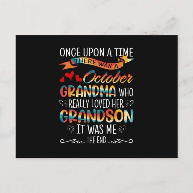 Oktober Mormor Som verkligen älskade sina sonsons Vykort (Framsida)
