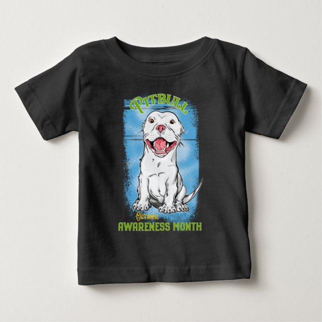 Oktober, Pitbull Awareness Month T-Shirt (Framsida)