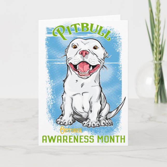 Oktober, Pitbull Awareness Month T-Shirt Livsmedel Kort (Framsida)