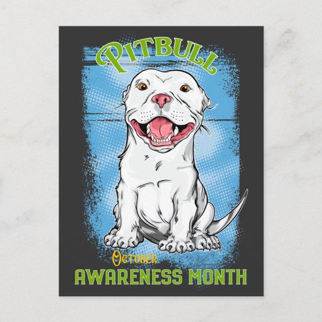 Oktober, Pitbull Awareness Month Vykort (Framsida)