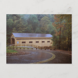 Oktober Rain, Bissell Covered Bridge, Charlemont M Vykort