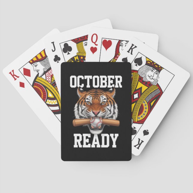 Oktober Redo för Redo Tiger Baseball 2024 Casinokort (Baksidan)