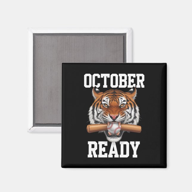 Oktober Redo för Redo Tiger Baseboll 2024 Magnet (Front/Back)