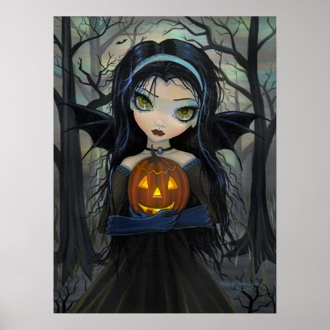 Oktober Skogen gotiic Vampire Halloween Poster (Framsidan)