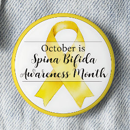 Oktober Spina Bifida Awareness Month Ribbon Knapp
