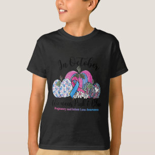 Oktober Vi Bär Nk &amp; Blå Graviditet Spädbarn Fö T Shirt