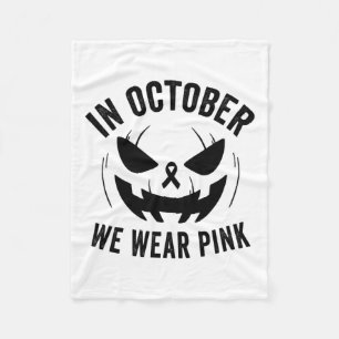 Oktober Vi Bär Rosa Bröstcancer Halloween Jacko Fleecefilt