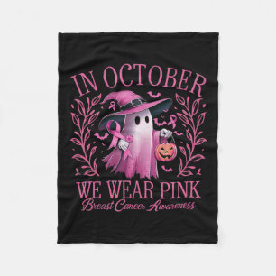 Oktober Vi Bär Rosa Bröstcancer Medvetenhet Hallo Fleecefilt