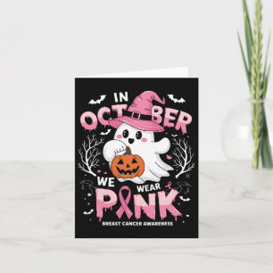 Oktober Vi Bär Rosa Tröja Ghost Bröstcancer Medvet Kort