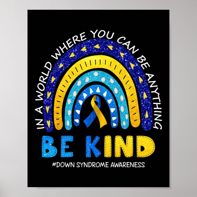 Oktober vi Bära Blue and Gult down Syndrome Awar Poster (Framsidan)