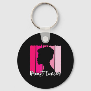 Oktober Vi Bära Rosa Black Afro Women Breast Cance Nyckelring