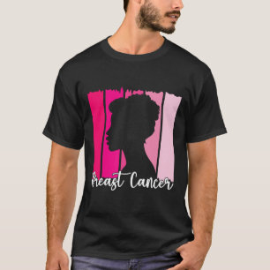 Oktober Vi Bära Rosa Black Afro Women Breast Cance T Shirt