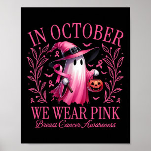Oktober Vi Bära Rosa Breast Cancer Awareness Hallo Poster