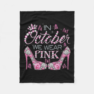 Oktober Vi Bära Rosa Breast Cancer Awareness High Fleecefilt