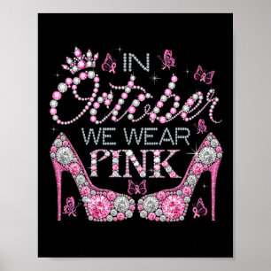 Oktober Vi Bära Rosa Breast Cancer Awareness High Poster
