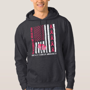 Oktober Vi Bära Rosa Breast Cancer Awareness Posta Hoodie