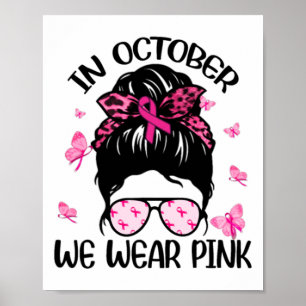 Oktober Vi Bära Rosa Breast Cancer Awareness Poster