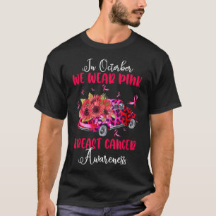 Oktober Vi Bära Rosa Breast Cancer Awareness Sunfl T Shirt