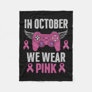Oktober Vi Bära Rosa Breast Cancer Gamer Gaming Ki Fleecefilt