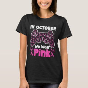 Oktober Vi Bära Rosa Breast Cancer Gaming Kids Boy T Shirt