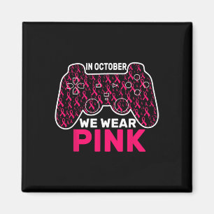 Oktober Vi Bära Rosa Breast Cancer Gaming Kids Tod Magnet