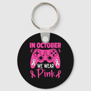 Oktober Vi Bära Rosa Breast Cancer Gaming Kids Tod Nyckelring