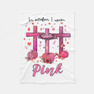 Oktober Vi Bära Rosa Christian Breast Cancer Medve Fleecefilt