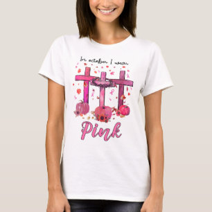 Oktober Vi Bära Rosa Christian Breast Cancer Medve T Shirt