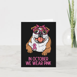 Oktober Vi Bära Rosa English Bulldog Breast Cancer Kort