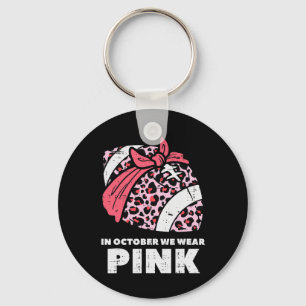 Oktober Vi Bära Rosa Footbyll Breast Cancer Awaren Nyckelring