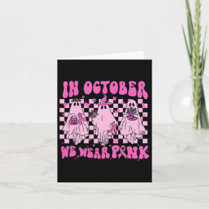 Oktober vi Bära Rosa Ghost Groovy Breast Cancer Ha Kort