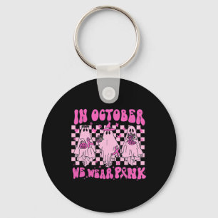 Oktober vi Bära Rosa Ghost Groovy Breast Cancer Ha Nyckelring