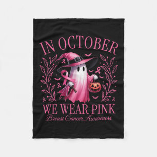 Oktober Vi Bära Rosa Ghost Witch Breast Cancer Awa Fleecefilt