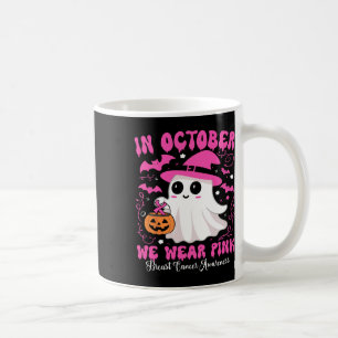 Oktober Vi Bära Rosa Ghost Witch Breast Cancer Awa Kaffemugg